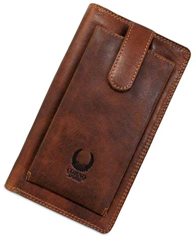 Corno d´Oro Handgefertigter Reiseorganizer Leder für Reisepass, Dokumente I Premium Familie Dokumententasche Groß Echtleder Vintage I XXL Portemonnaie Damen Herren mit Handytasche