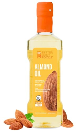 BetterBody Foods Naturally Refined Cooking Oil, Almond Oil, 16.9 Fl Oz