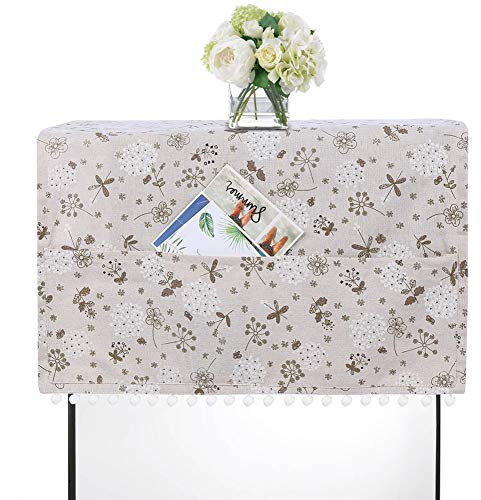 TOPINCN Top Cover with Storage Bag, Fridge Washing Machine Dust Proof Cover Protector Multi-Purpose Cotton Linen Universal(55 * 130cm)