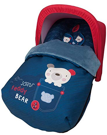 Babyline 3000589R Universal-Fußsack aus Fleece, mit Verdeck