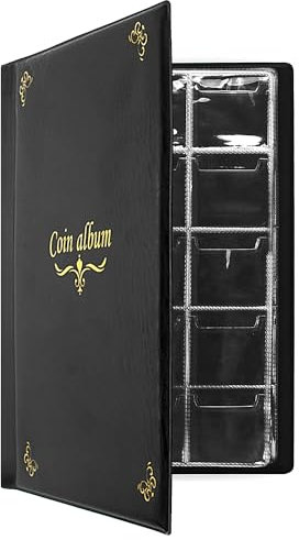 CenterZ Münzalbum mit 150 Taschen, Penny-Sammelbuch, Souvenir-Münzensammlungshalter, ideal für gepresste Pennies Reisepass, Hobby-Münzensammler, Geldarten-Display-Aufbewahrungsbox (Englisch, Schwarz)