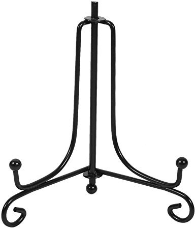 Fydun Soporte de exhibición de Hierro, 1 Soporte Exhibición Base Fuerte y Pesado Clásico de Caballete Marco Foto Placa del Cuenco Estable Book Stwor Artwor para Exhibición (Negro)(4 Inches)