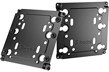 Fractal Design Universal Multibracket Mounting Adapter Kit - Mounts one 3.5/2.5 HDD/SSD Drive or Water-Cooling Pump/Reservoir to a Standard 120 mm PC Case Fan Vent - Black (2 Pack)