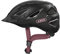 ABUS Stadthelm Urban-I 3.0 - Fahrradhelm mit Rücklicht, Schirm und Magnetverschluss - für Damen und Herren - Schwarz mit floralem Muster, M (52-58 cm)