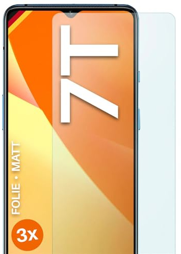 moex FlexProtect matte Schutzfolie für OnePlus 7T Displayschutz Folie matt gegen Reflexionen, Anti Reflex Handyfolie mit Sonnenschutz, Kompatibel mit jeder Handyhülle, 3 Stück