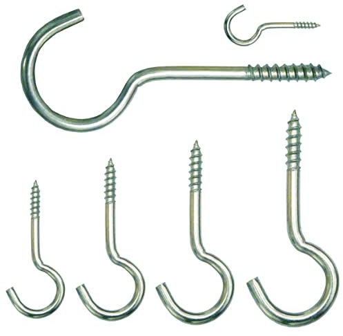 Generisch Schraubhaken, Länge 15-100 mm halbrund Haken Stahl verzinkt (5, 4,8 x 70 mm)