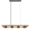 lightling Vintage Pendelleuchte Ben nickel antik metall Holz, exkl. 4 x E14 max. 25 Watt, Breite: 100 cm, Höhe: 150 cm