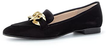 Gabor Damen Slipper, Frauen Slip On,Halbschuhe,Slides,Schlupfschuhe,schluepfschuhe,Loafer,College Schuhe,Slip-ons,schwarz (Gold),40 EU / 6.5 UK