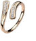 Paula & Fritz® Ring Damen Verstellbar Rosegold Zirkonia Klar 316L Chirurgenstahl Zehenring Mittelring Partnerring Freundschaftsring Einstellbarerring