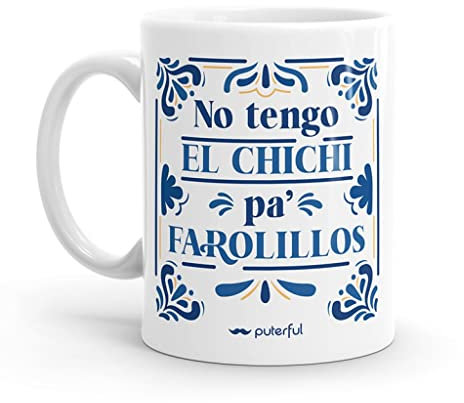 Puterful - Taza Chichi - Patio andaluz - Tazas originales para café - Resistente al microondas y lavavajillas