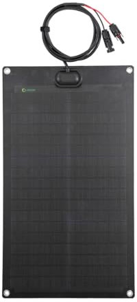 LensunSolar Panneau solaire flexible, 30 W 12 V ETFE noir PERC monocristallin flexible, ultra fin, ultra léger et étanche pour camping-car, bateau, toit, van, voiture, camping