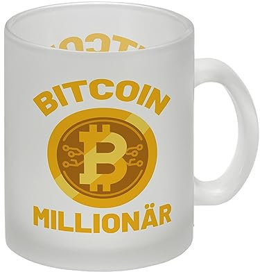 Bitcoin Millionär Glas Tasse mit Kryptowährung eine dekorative Tasse für Trading-Experten Kryptogeld Kaffeetasse Investieren
