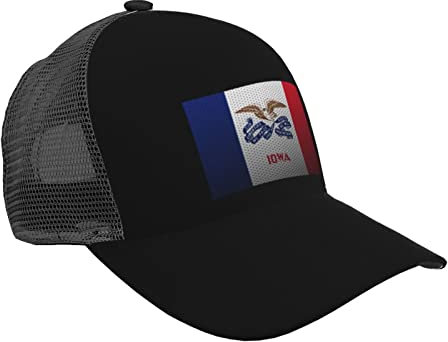 Baseballkappe Mesh Style Flag of Iowa Baseball Cap Breathable Curved Brim Mesh Caps Sun Visor Hip-Hop Hat Adjustable Trucker Hats