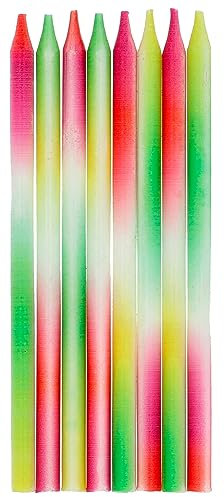 Folat Candele Neon Delight-10 cm-24 pezzi-Decorazioni Torta adatto Feste di Compleanno, Anniversario, Matrimonio, Baby Shower, Multicolore, 24190
