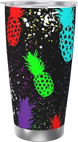 Melbrakin Kiefern-Tie-Dye-Muster, vakuumisolierter Becher aus Edelstahl, 590 ml, Kaffeetassen, Reisebecher, Wasserbecher