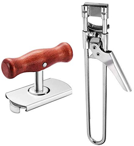 LIVASH Verstellbarer Glas Öffner 2Er Pack, Edelstahl Deckel Vom Glas Öffner Flaschen Öffner Dosen Öffner Küchenbar Zubehör Zubehör