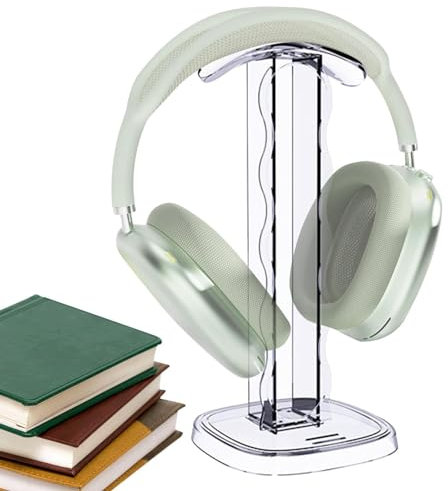 Headphone Desk Stand - Tabletop Headphone Stand, RGB Light Headset Holder | Desk Headphone Hanger with Butterfly Print, Desk Headphone Stand, Clear Desktop Headphone Stand for All Headsets