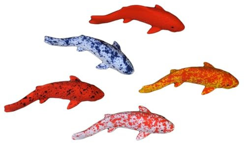 EIHI 5 Pezzi Pesci Finti Per Acquario,Pesce Rosso Artificiale Galleggiante Decorazione Terrario Paesaggistica Pesce Rosso Artigianato Pesce Rosso Galleggiante Modello