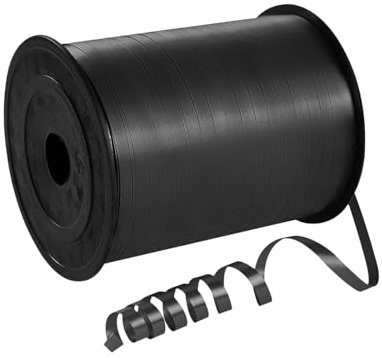 Geschenkband Schwarz 5mm Breit,450M Kräuselband Geschenkbänder,Ringelband, Ballonschnur für DIY-Dekoration,Dekoband für Hochzeit Weihnachten Neujahr Geburtstag Geschenkverpackung Ballonverschlüsse