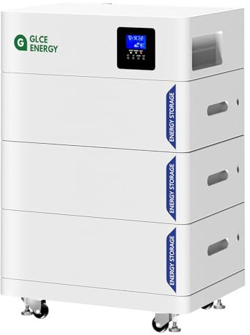 GLCE Energy All-in-One 15.36kWh LiFePO4 Lithium, mit Heimbatterie-Wechselrichter, eingebautes Smart BMS, Lithium-Batterie für Solar-Speicher-System/RV/Energiespeicher-System für Zuhause