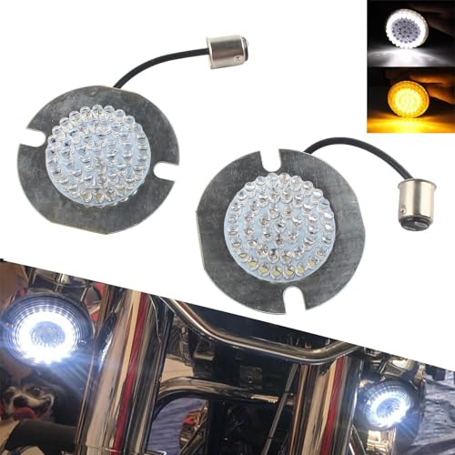 FINMOKAL 3-1/4 Zoll 1157 LED-Blinker vorne hinten, flache Blinkerlichteinsätze, kompatibel mit Harley Touring Electra Glide Road Glide Road King Softail