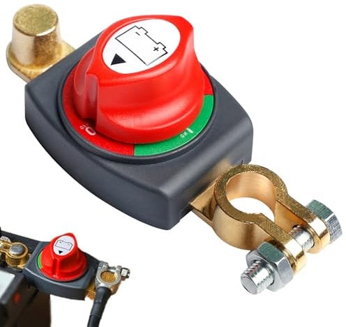 Batterie Trennschalter, 12V Batterieschalter, Batterietrennschalter, Batteriehauptschalter, Akku Power Cut Off Schalter Hauptschalter für Boot Motorrad Yacht Auto KFZ Bus RV UTV-Fahrzeug