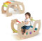 FANTASK Kletterbogen, Klettergerüst Indoor für Kinder ab 1 Jahre, 2 in 1 Holz Kletterdreieck & Schaukelpferd, multifunktionaler Indoor Spielplatz Bogenwippe