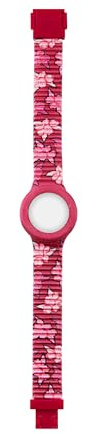 HIP HOP Damenuhr, Kollektion Bouquet, analoges Uhrwerk, wasserdicht bis 50 Meter, Armband aus Silikon mit Stoff, Länge verstellbar, Geschenkideen für Damen, case 32 mm, SILIKON MIT STOFF, Kein