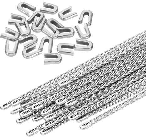 PATIKIL 20 Stück 13,7 Zoll 304 Edelstahl Metallstahl Spiral Korsett Stäbchen, Metallstäbchen mit 20 Stück 6mm Stäbchenspitzen zum Nähen von Korsetts, Reifrock, Kragen (6mm BREIT)