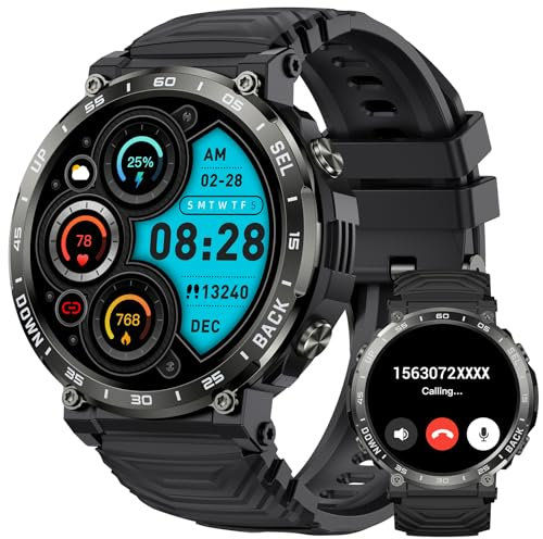 PYRODUM 1.52 Smartwatch Uomo Chiamate Bluetooth, Orologio Fitness con 24/7 Cardiofrequenzimetro/SpO2/Sonno, Impermeabile Orologio Sportivo con 118 Modalità Sportive, Contapassi, Password, Android iOS