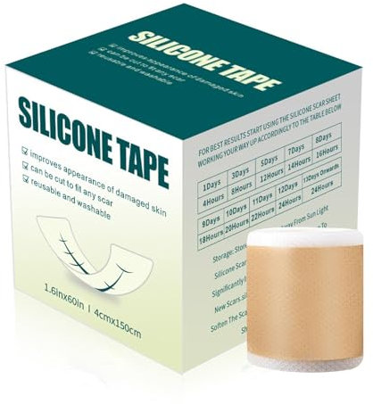 Silicone Scar Sheets, Tape, Reusable Removal Tape For Surgical Scars, Strips C-Section, Tummy Tuck, Keloid, 150x4cm