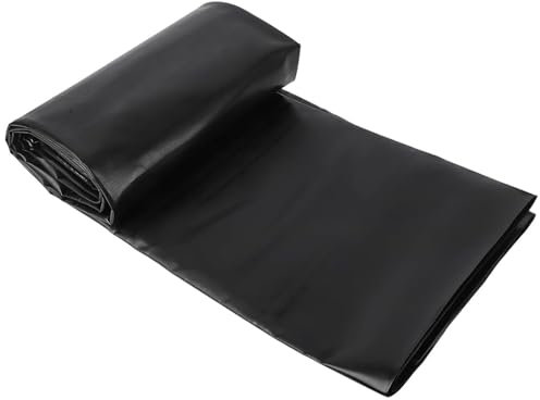 Bâche imperméable en polyéthylène haute densité pour bassins extérieurs, piscines de jardin, fontaines, cascades et jardinières - Noir - 10 x 15 m - Peau de 0,12 mm d'épaisseur pour une protection