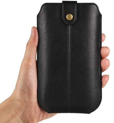 Tohrugue Ceinture Clip Sacoche Etui Universel,Sac de Téléphone Portable,Pochette Ceinture Homme Étui pour iPhone Samsung Galaxy (S3,Noir)