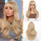 BARSDAR Beige Blond Perücke mit Pony, 50cm Layered Blond Perücke mit Bangs für Frauen Natürliches Aussehen Weiche Gewellte Synthetische Perücken Glattes Haarschnitt Fringe Tägliche Party Halloween