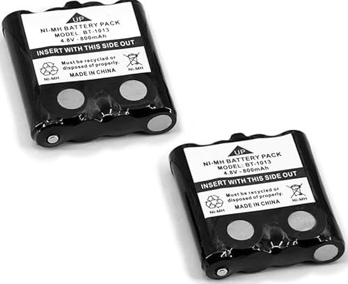 2Pack 4.8V 800mAh Rechargeable Ni-MH Battery Compatible with Motorola Radio TLKR T81 Hunter T80 T61 T60 T50 T9 T8 T7 T6 T5 T4 T3 XT180 XTR446 IXNN4002A, AAA Pack