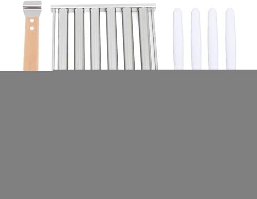 Hot Dog Roller Rack Sausage Roller Rack Stainless Steel Hot Dog Roller with Extra Long Wood Handle 6 Stick Design 4 Skewers for Outdoor Grilling BBQ Camping Parties (Ankroyueclotpi-12)