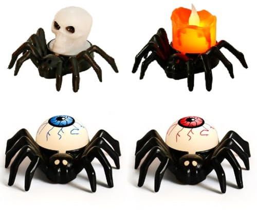 Wzxksoac Halloween Decoration LED Candle Lamp Spider Skull Lamp Halloween Decoration Spook House Horror Prop