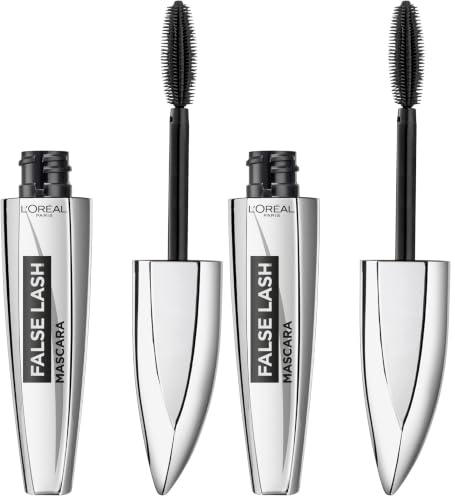 L'Oréal Paris Mascara, Wimperntusche für schwungvolle, lange und dichte Wimpern, Unwiderstehliches Volumen, Verführerische Rehaugen, Intensiv geschwungene Wimpern, False Lash, Schwarz, 1 x 8,9 ml