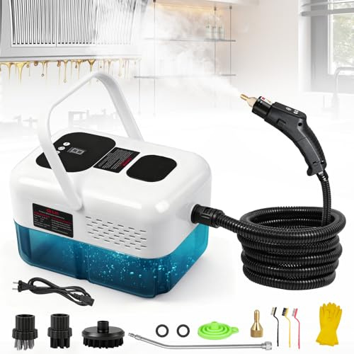 Dibaful Dampfreiniger Handgerät 2500W Tragbarer 1,2L Wassertank | Steam Cleaner 1-9 Gänge Dampfleistung Einstellbar Handdampfreiniger für Zuhause Dampfreinigungsgerät Auto Küche Fliesen