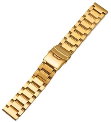 FNBDDX 18mm 19mm 20mm 21mm 22MM 23mm 24mm 25mm Bracelet en acier inoxydable de montre métal lien noir argent Rose or(Gold,24mm)