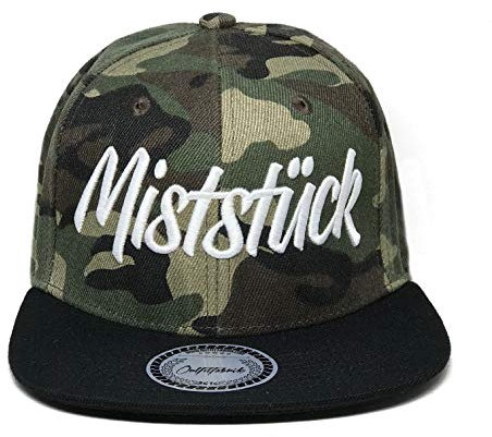 Outfitfabrik Snapback Cap Stickerei Miststück in Camouflage, 3D Stick