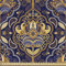 ABAKUHAUS asiatisch Stoff als Meterware, Orientalisches arabisches Muster, Qualität aus Gewebten Stoff Wohnaccessoires, 5M (148x500cm), Lila Gelb
