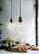 Phansthy Retro Pendant Light Industrial Ceiling Lights with 2m Adjustable Cloth Wire Clear Glass Kitchen Dining Room Hanging Light for E27 Edison Bulbs (Black)