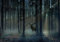 decomonkey Fototapete Wald Natur350x256 cm Design Tapete Fototapeten Vlies Tapeten Vliestapete Wandtapete moderne Wand Schlafzimmer Wohnzimmer Hirsch Baum