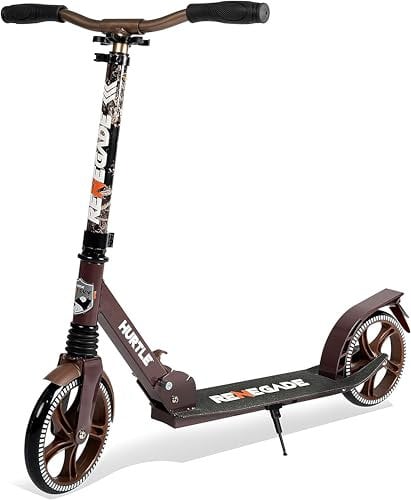 Hurtle Roller, Cityroller- Klappbar & Höhenverstellbar 84-98cm, Roller Kinder 10 Jahre, Big Wheel Roller- mit Ständer, Alu Scooter-Sportliche Kinder & Erwachsene, Tretroller-Inkl. Tragegurt, bis 100Kg