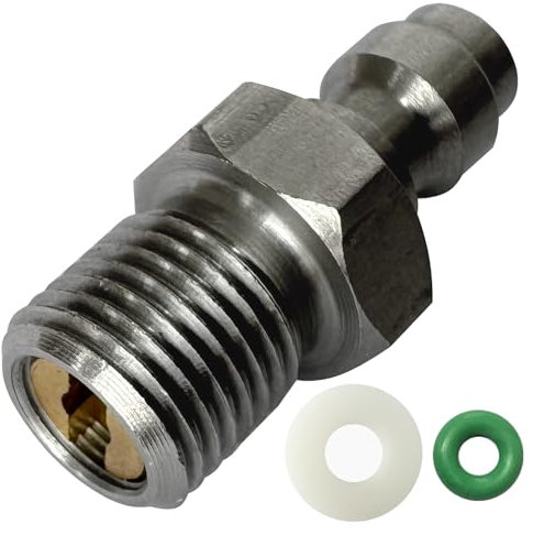 Universal 8 mm Schnelltrennstecker Adapter, Edelstahl 1/8 Zoll BSPP Außengewinde PCP Paintball Ladearmaturen mit Dichtungs-O-Ring