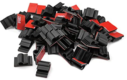 10 Stück verstellbare Kabelhalter selbstklebend 13x21mm Auto Schreibtisch Kabelklemme Set Kabelbefestigung Kabelclip Kabel binden Kabelschellen Kabelführung Büro Kabel Organizer Kabelführung Schwarz