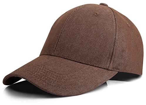KELOYI Baseball Cap Herren Kappe Damen Denim Verstellbar Basecap Retro Baumwoll Kappen Vintage Braun Frauen Atmungsaktiv Polo Golf Männer Running Kappies