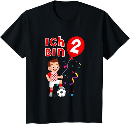Fussball Kroatien Trikot Ich Bin Zwei 2. Geburtstag Jungen T-Shirt