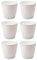AC - Pack de 6 Macetas Redondas con Plato - Diseño Wind (Ø 15 cm) - Fabricado en plástico - Ideal para jardín Exterior, terraza o balcón - Color Blanco Roto